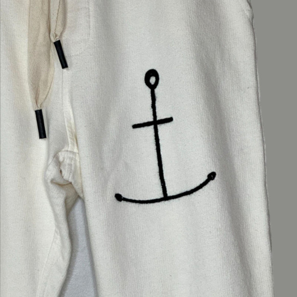 Sandrine Rose Anchor Terry Knit Joggers Alpes Cream Women XS NWT Oversized - Picture 4 of 11